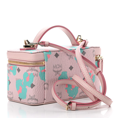 MCM Visetos Floral Leopard Vanity Case Pink 3 of 10