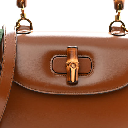 Gucci Boarded Dyana Lux Calfskin Web Medium Bamboo 1947 Top Handle Bag Brown 7 of 11