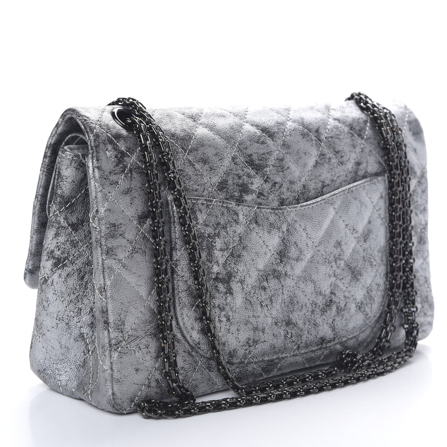Metallic Caviar Quilted 2.55 Reissue 226 Flap Silver Black