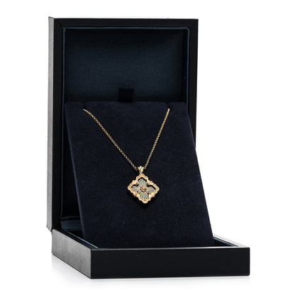 Buccellati 18K Yellow Gold Enamel Opera Tulle Pendant Necklace Green 5 of 5