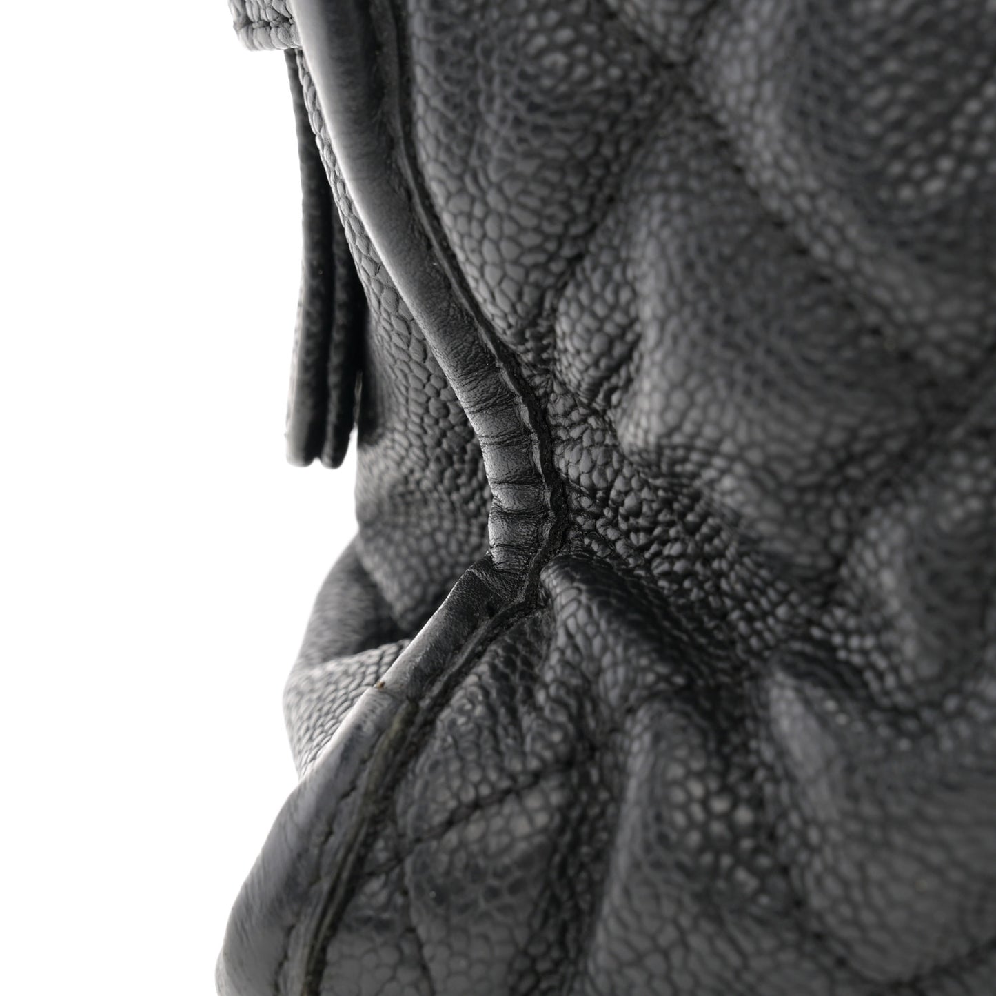 Caviar Quilted French Riviera Tote Black