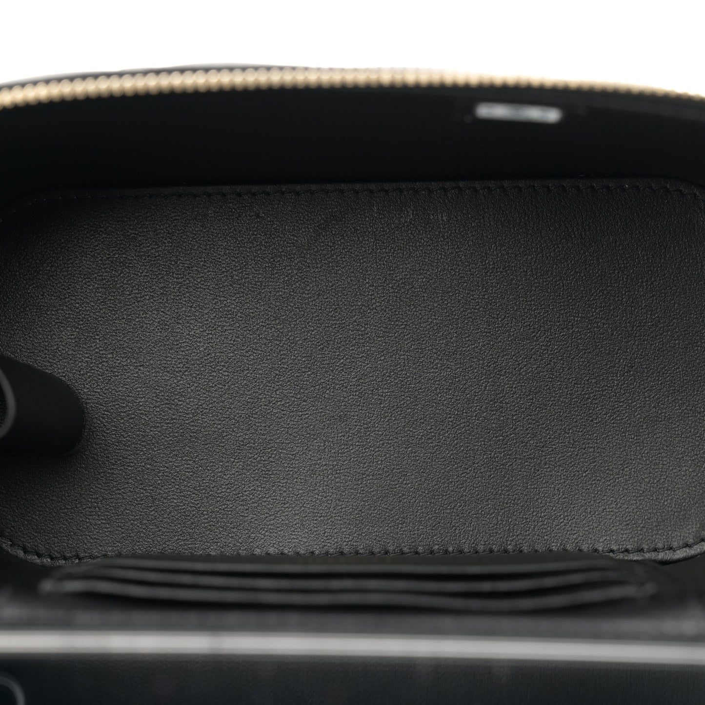 Lambskin Quilted Trendy Small Top Handle Vanity Case With Chain Black