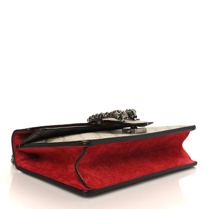 Gucci GG Supreme Monogram Suede Crystal Small Dionysus Shoulder Bag Beige Ebony Vulcanic Red 4 of 9