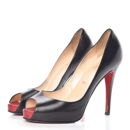 Christian Louboutin Kid Very Prive 120 Pumps 37 Black Red 3 of 12