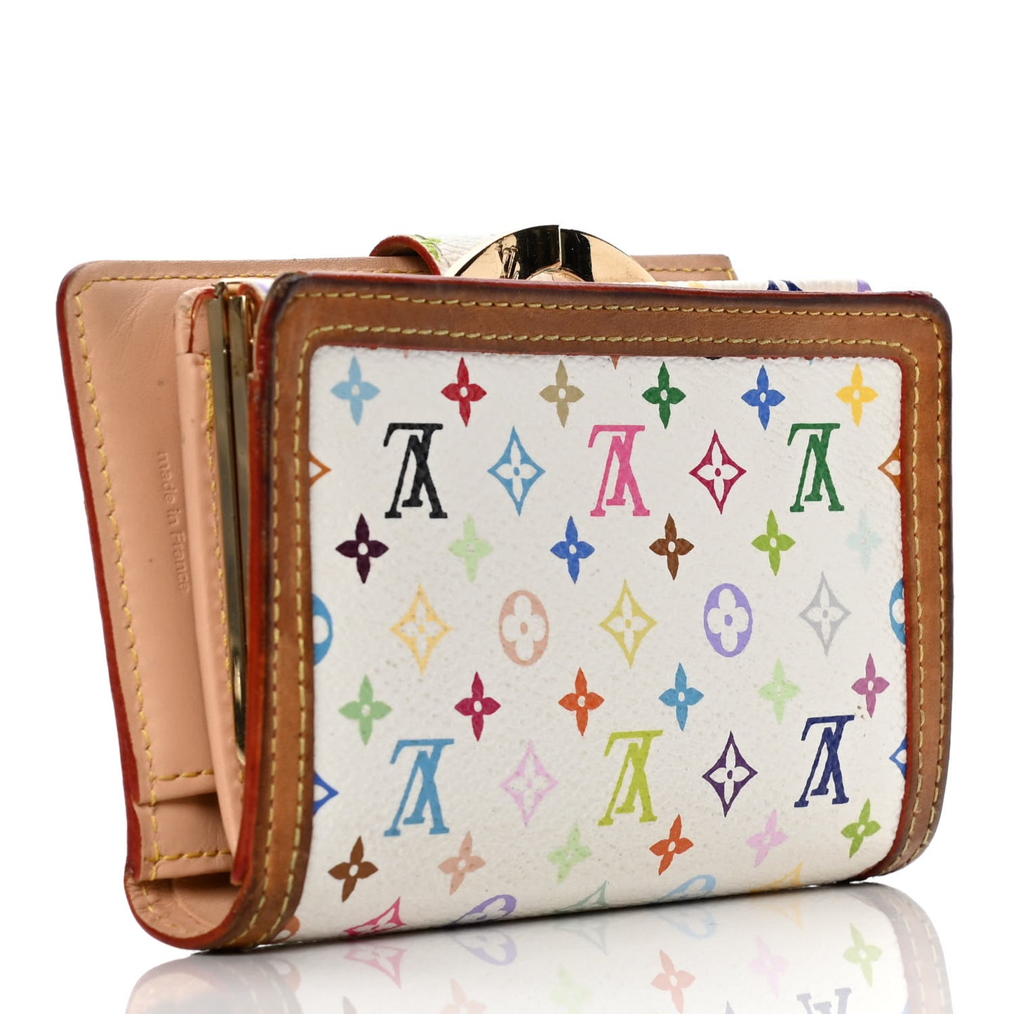 Monogram Multicolor French Purse Wallet White