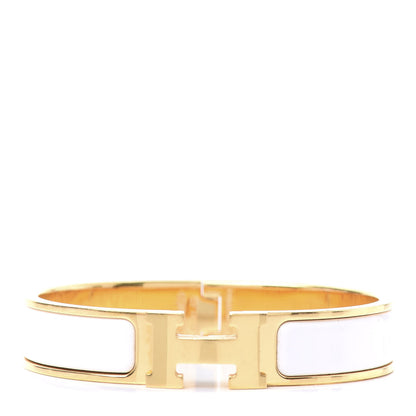 Hermes Enamel Narrow Clic Clac H Bracelet PM White 1 of 5