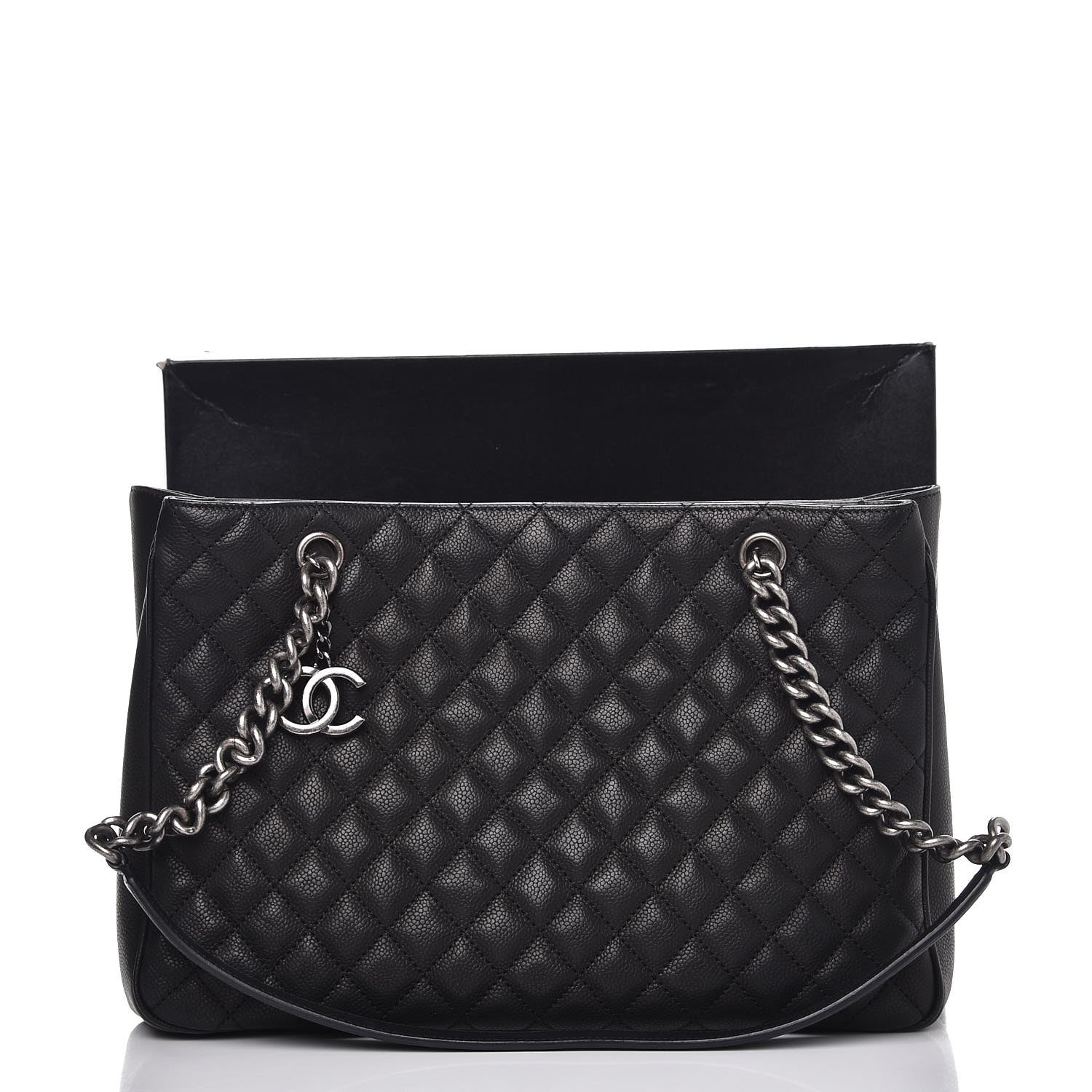 Chanel Caviar Quilted Medium Rock In Rome Tote Black 8 of 8