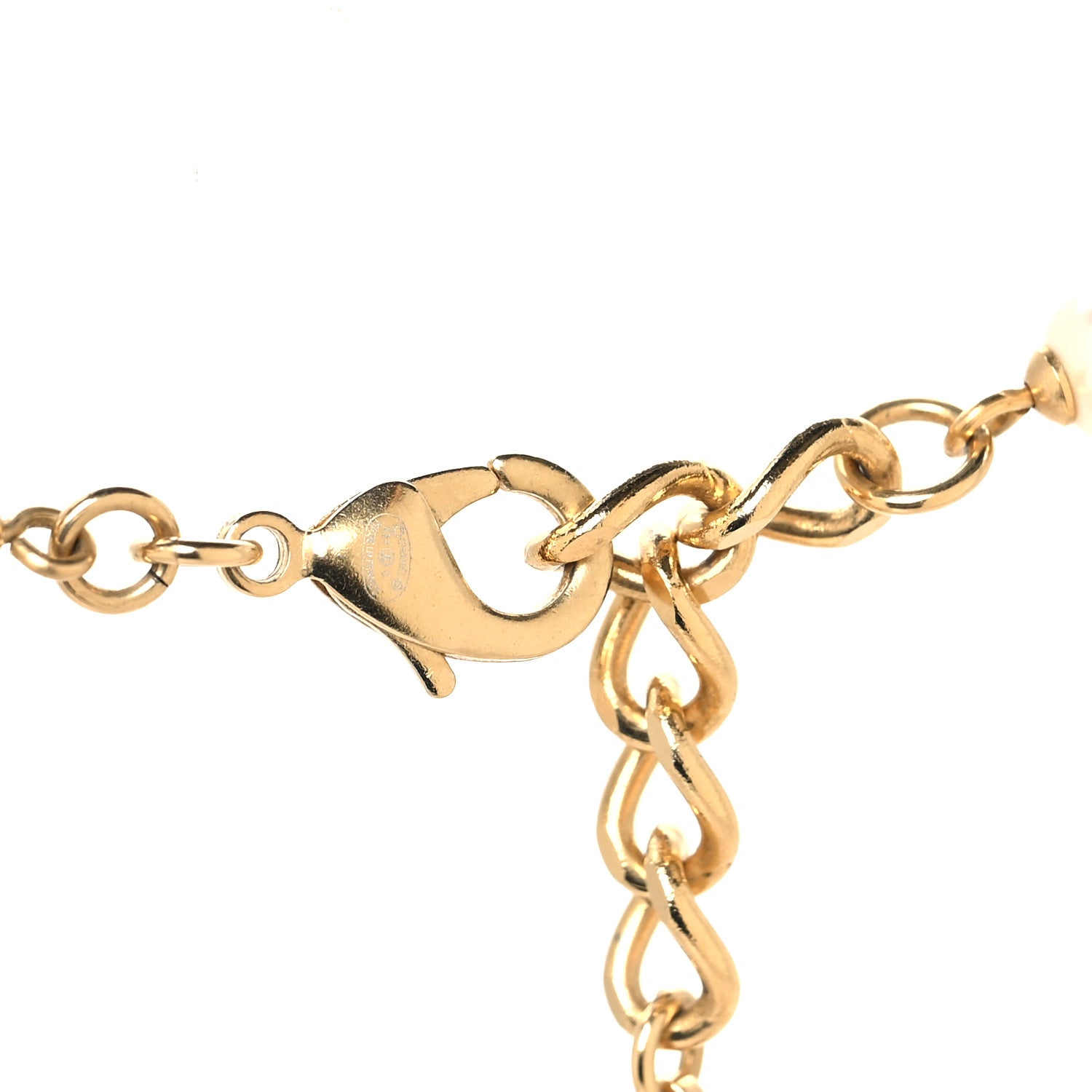 Chanel Pearl Baguette Crystal Enamel CC Long Necklace Gold Black 4 of 5