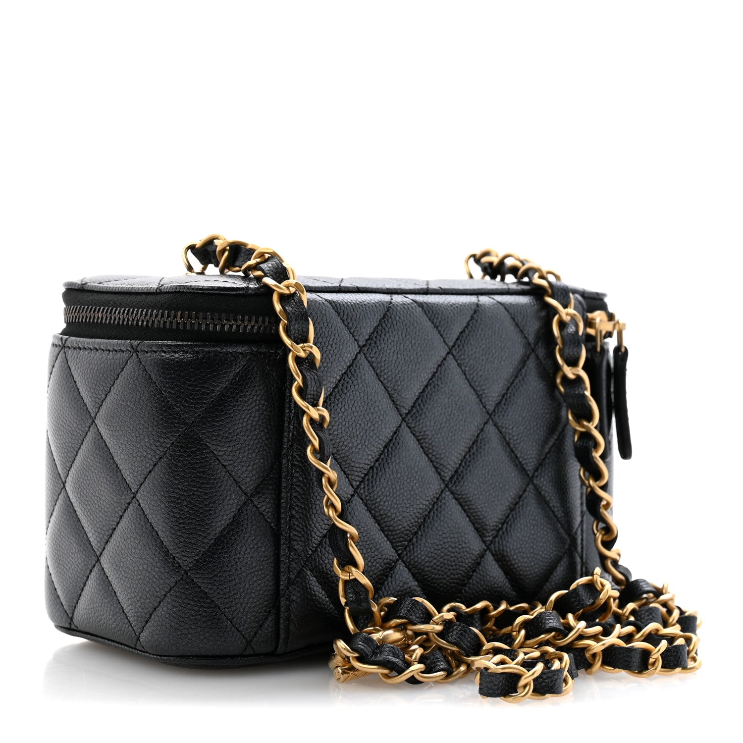 Chanel Pearly Caviar Quilted Fit For You Small Vanity Case With Chain Black 3 of 11