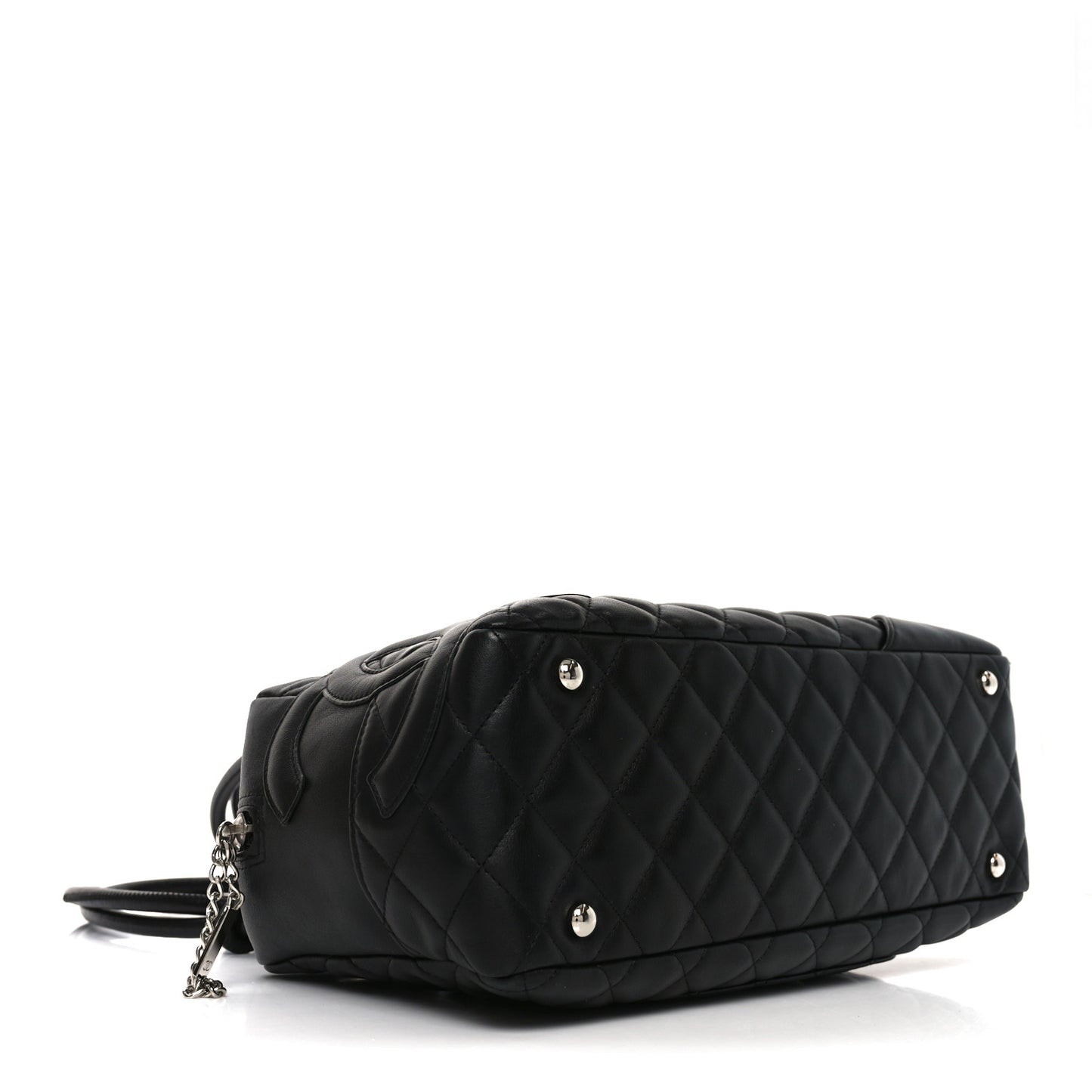 Calfskin Quilted Large Cambon Bowler Black
