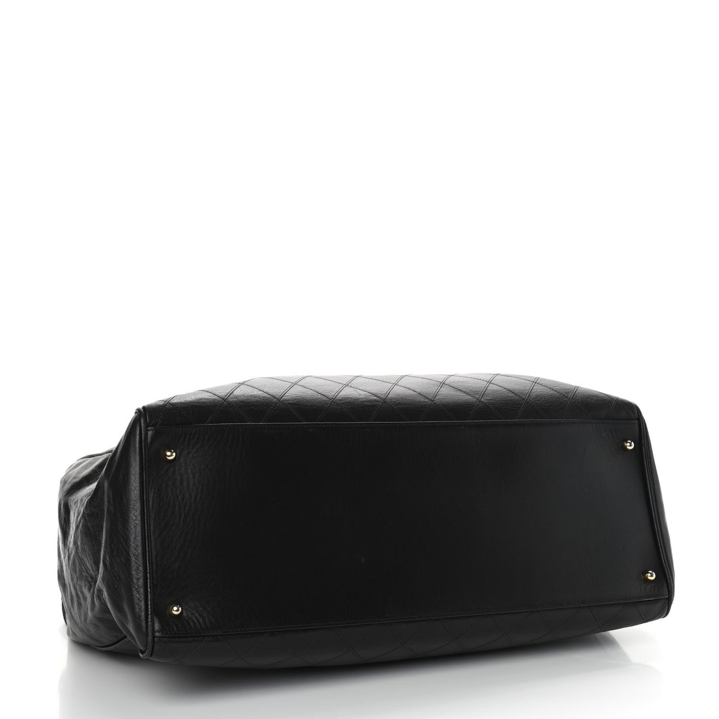 Calfskin Stitched XL Weekender Black