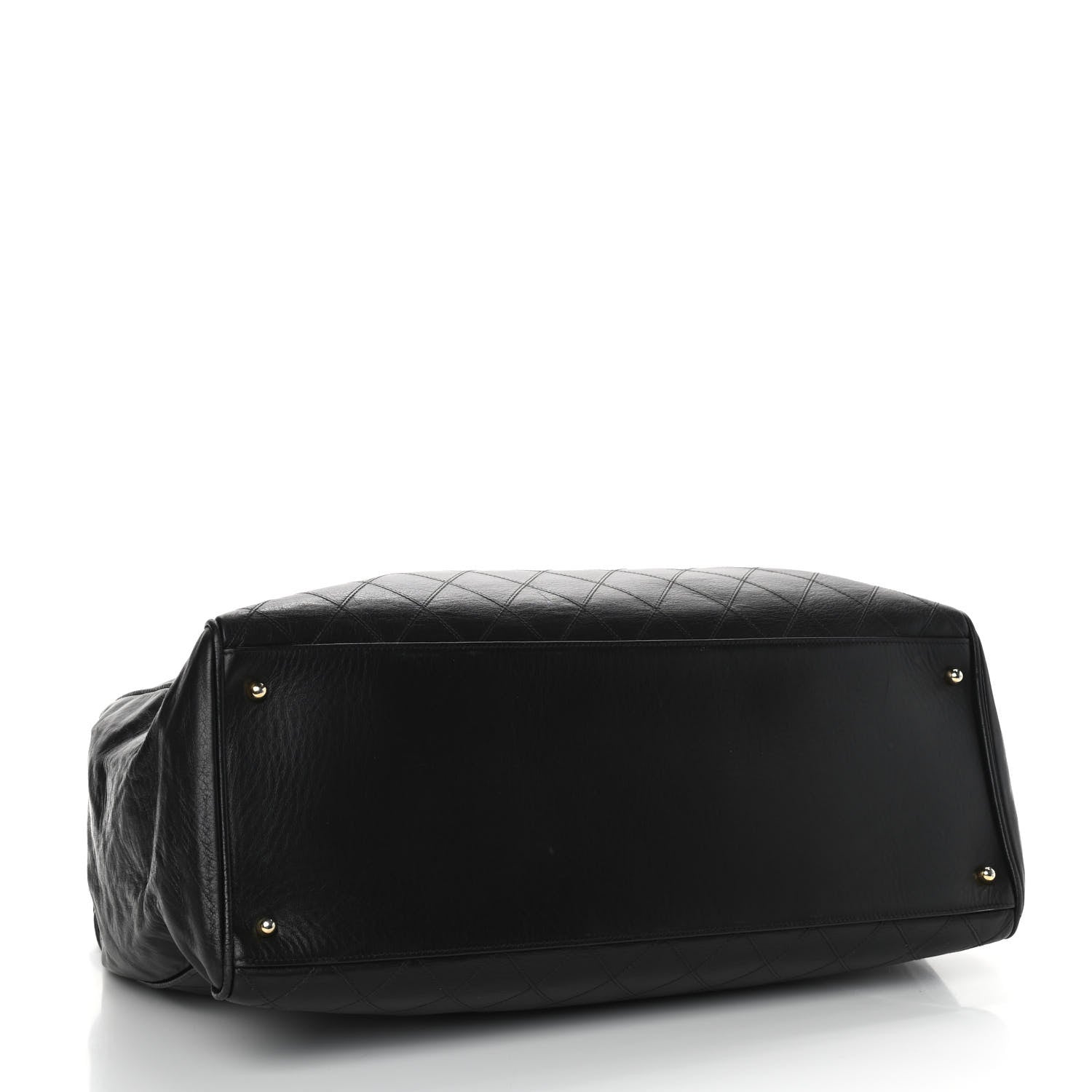 Chanel Calfskin Stitched XL Weekender Black 4 of 9