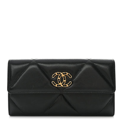 Chanel Lambskin Quilted Chanel 19 Flap Wallet Black 1 of 11