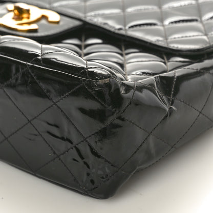 Chanel Patent Quilted XL Jumbo Single Flap Black 9 of 12