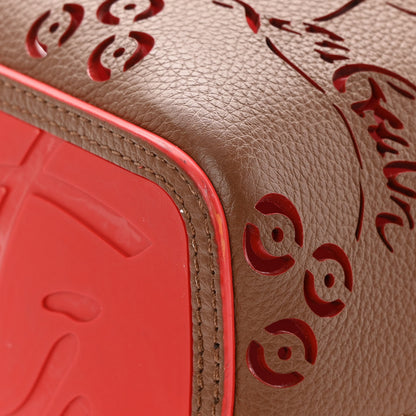 Christian Louboutin Calfskin Loubinthesky Small Perforated Cabarock Spikes Tote Biscotto 10 of 13