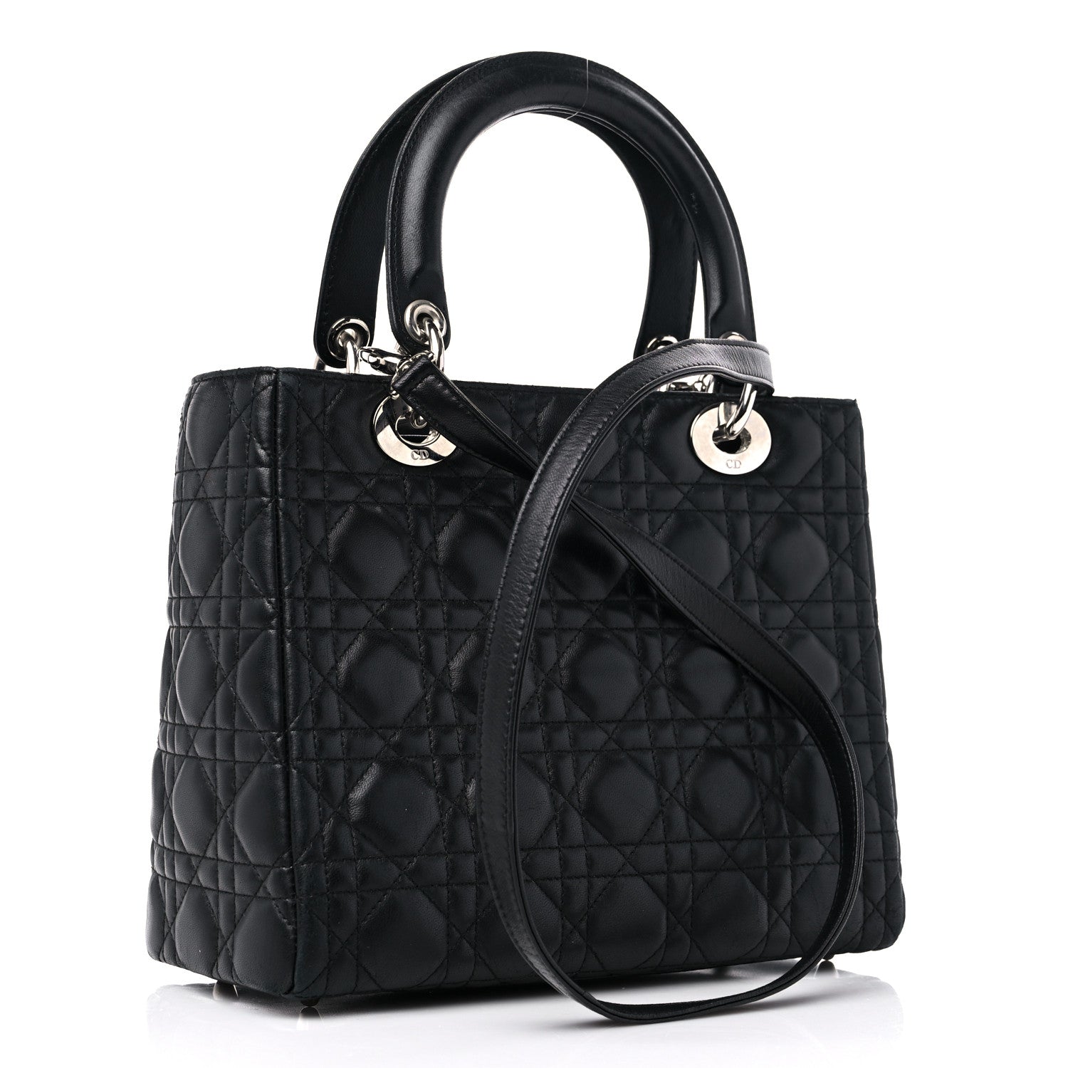 Christian Dior Lambskin Cannage Medium Lady Dior Black 3 of 18
