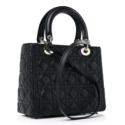 Christian Dior Lambskin Cannage Medium Lady Dior Black 3 of 18