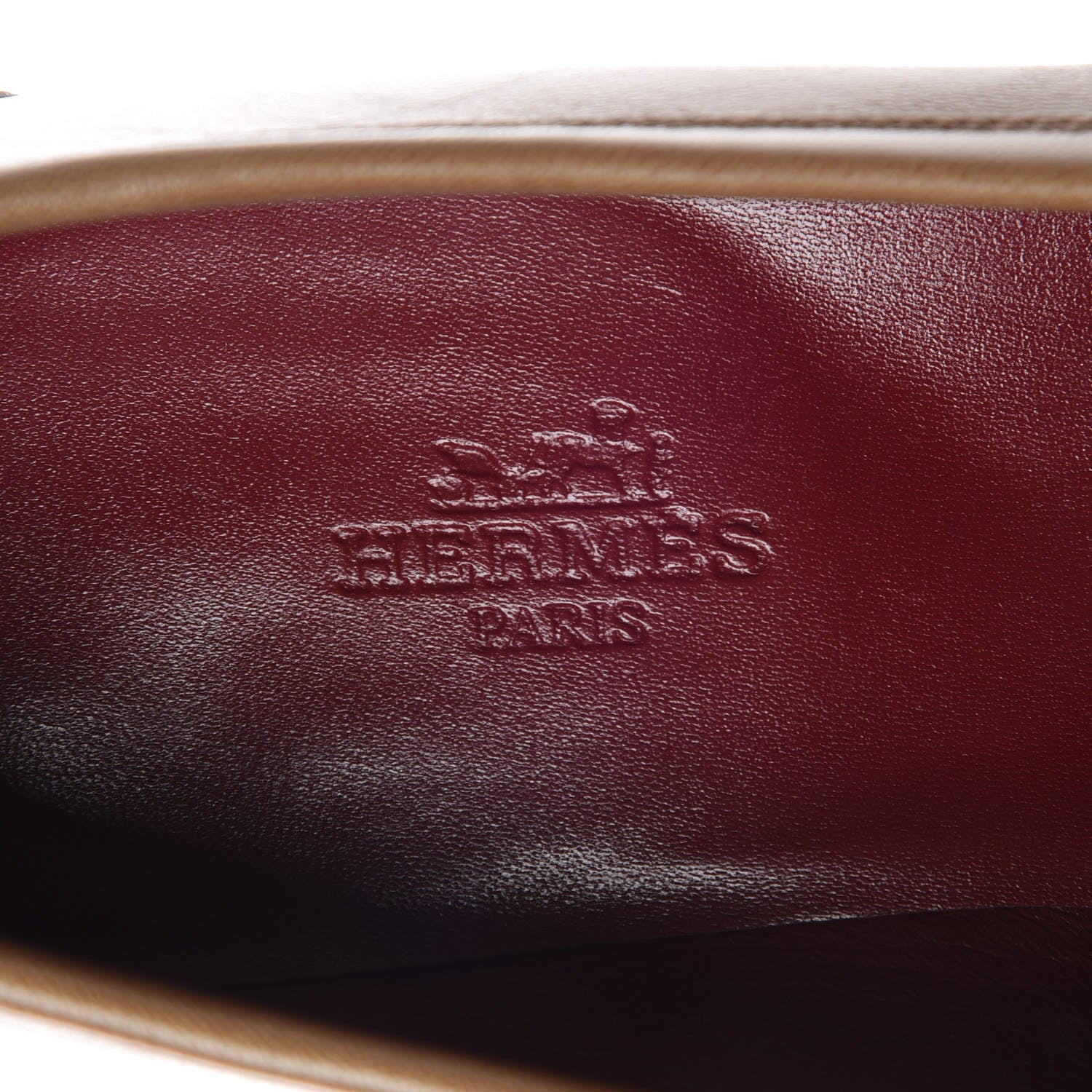 Hermes Goatskin Womens Paris Loafers 38 Taupe 5 of 8