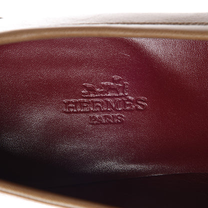 Hermes Goatskin Womens Paris Loafers 38 Taupe 5 of 8