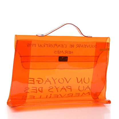 Hermes Vinyl Souvenir De L'Exposition Kelly Orange 3 of 9