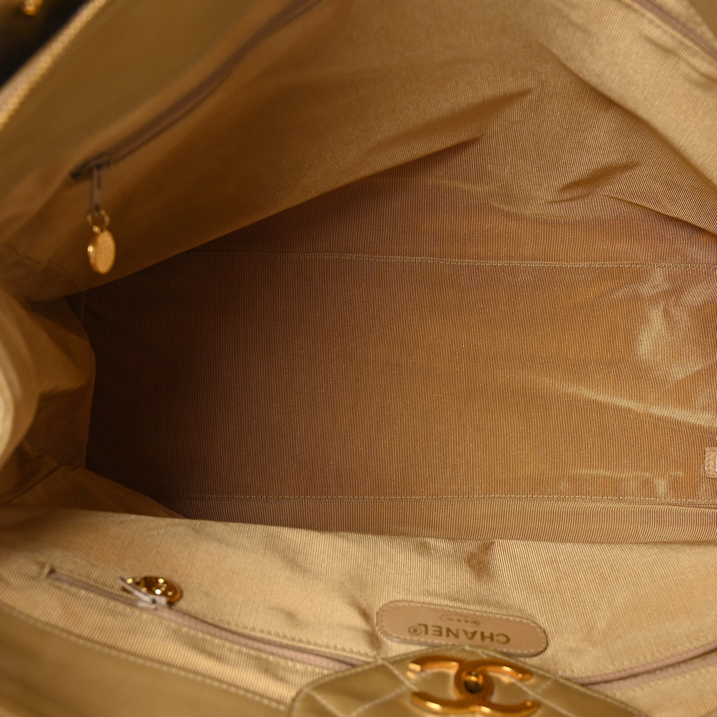 Vinyl Stitched XL Weekender Beige