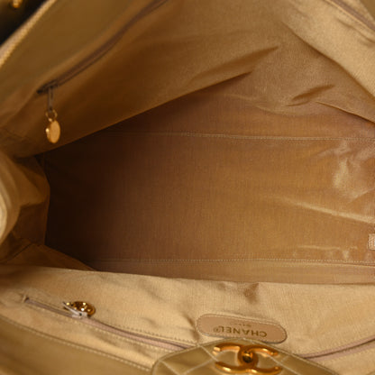 Chanel Vinyl Stitched XL Weekender Beige 5 of 15