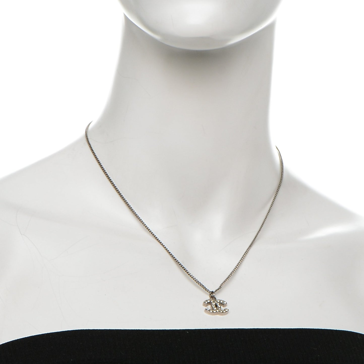 Crystal Timeless CC Necklace Silver