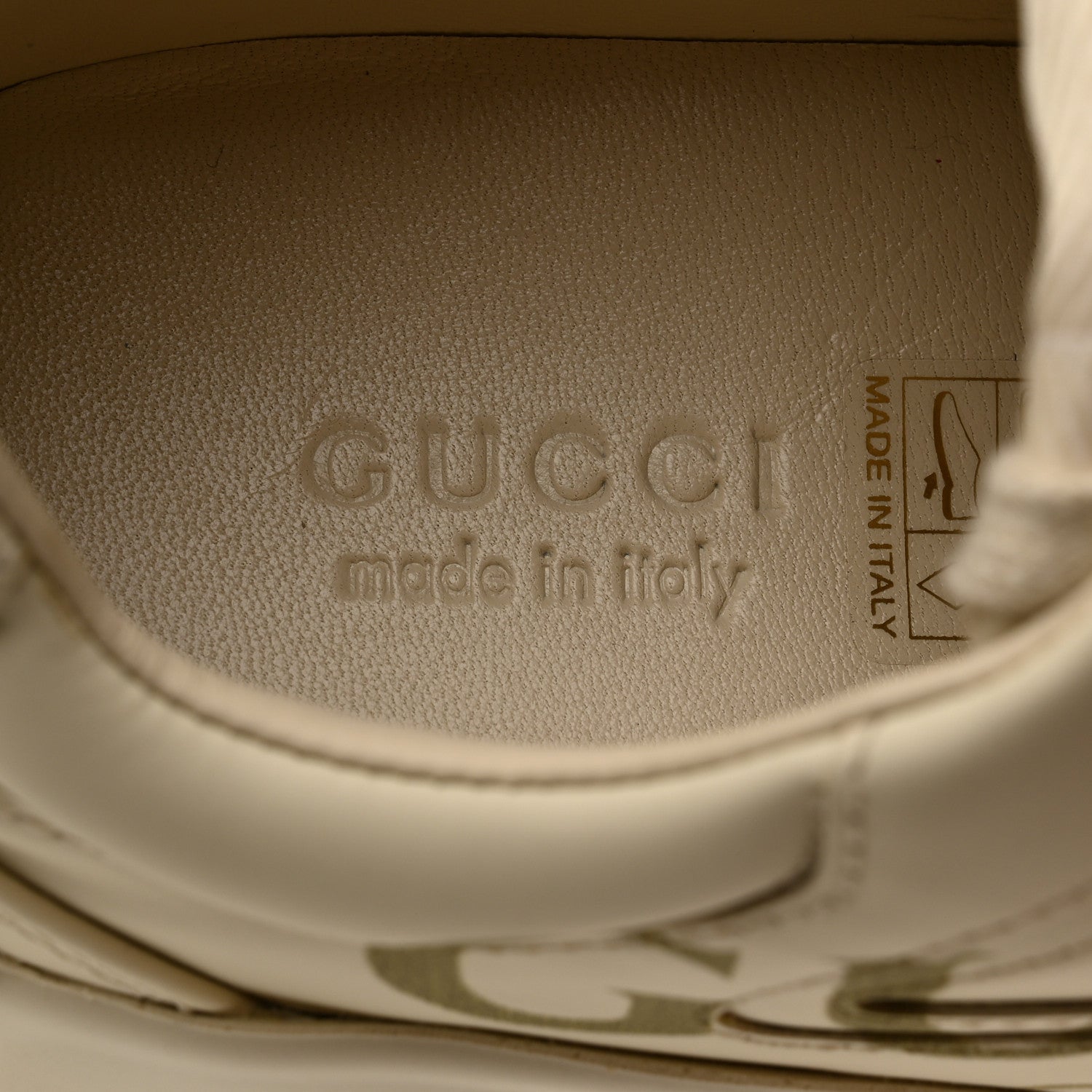 Gucci Calfskin Logo Womens Rhyton Sneakers 35 Ivory 7 of 9