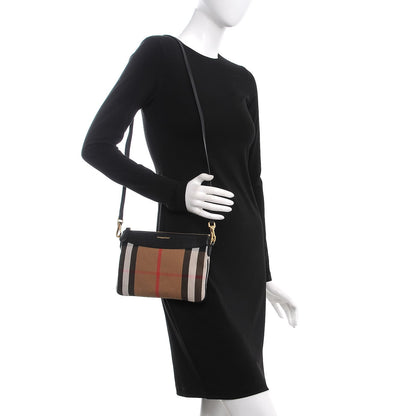 Burberry House Check Derby Peyton Crossbody Clutch Bag Black 2 of 8