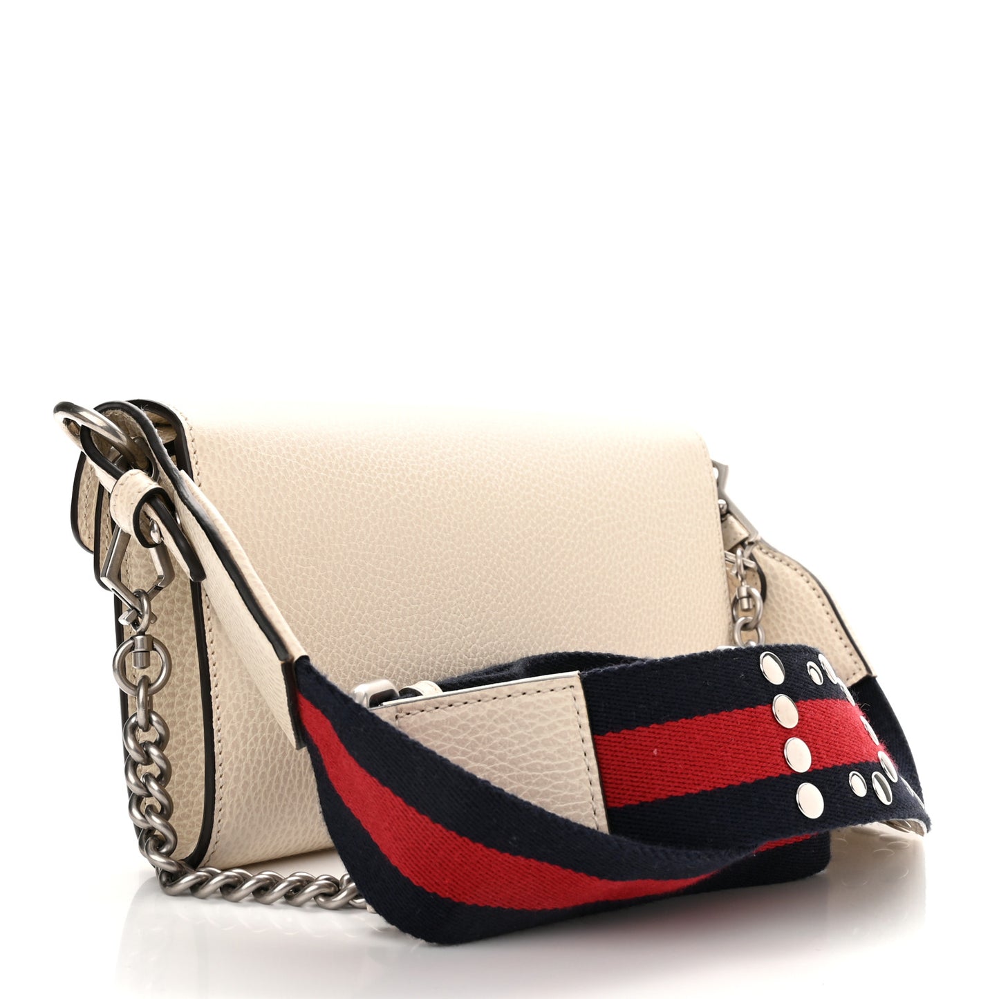 Dollar Calfskin Web Small Dionysus Crossbody Bag Mystic White
