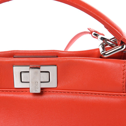 Fendi Nappa Mini Peekaboo Iconic Satchel Papavero 13 of 13