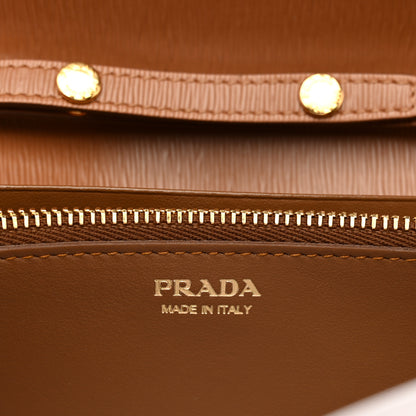 Prada Saffiano Metal Oro Chain Wallet Caramel 7 of 11