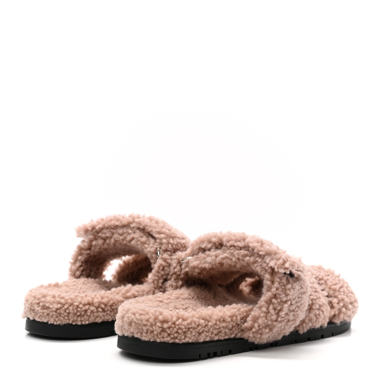 Hermes Woolskin Womens Chypre Sandals 35 Bois De Santal 4 of 8