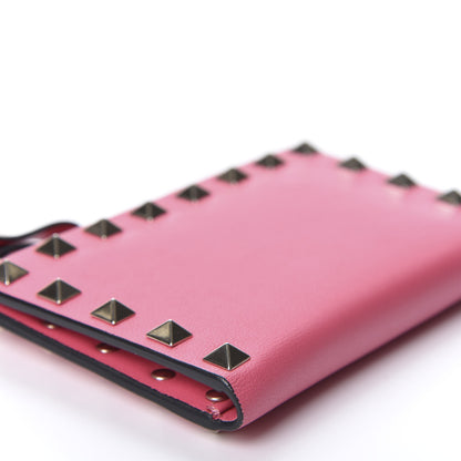 Valentino Garavani Vitello Rockstud Coin Case Card Holder Shadow Pink 5 of 8