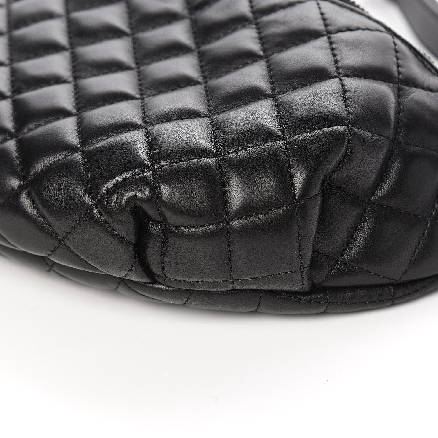Chanel Lambskin Quilted Banane Waist Bag Fanny Pack Black 8 of 10