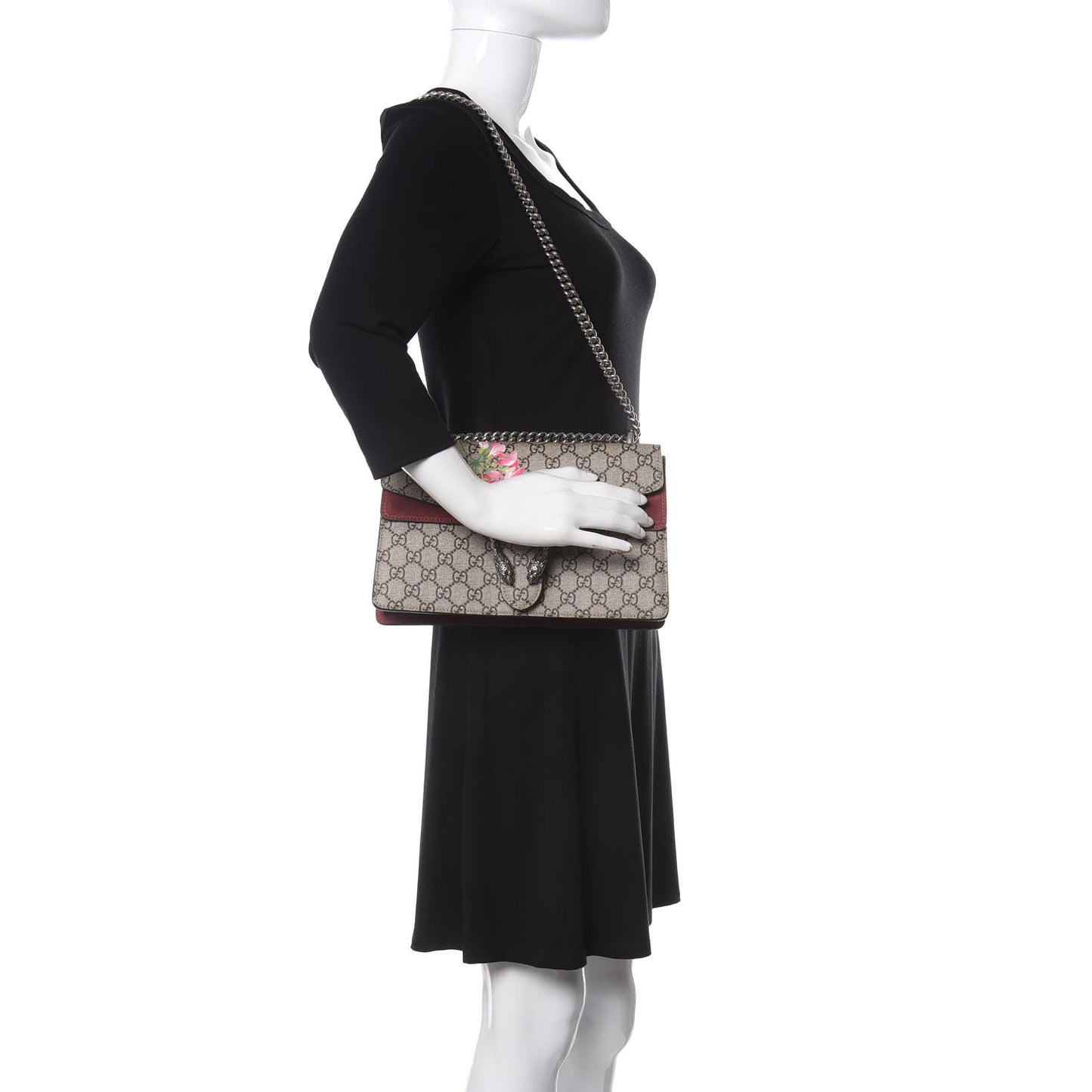GG Supreme Monogram Blooms Small Dionysus Shoulder Bag Beige Multicolor Dry Rose