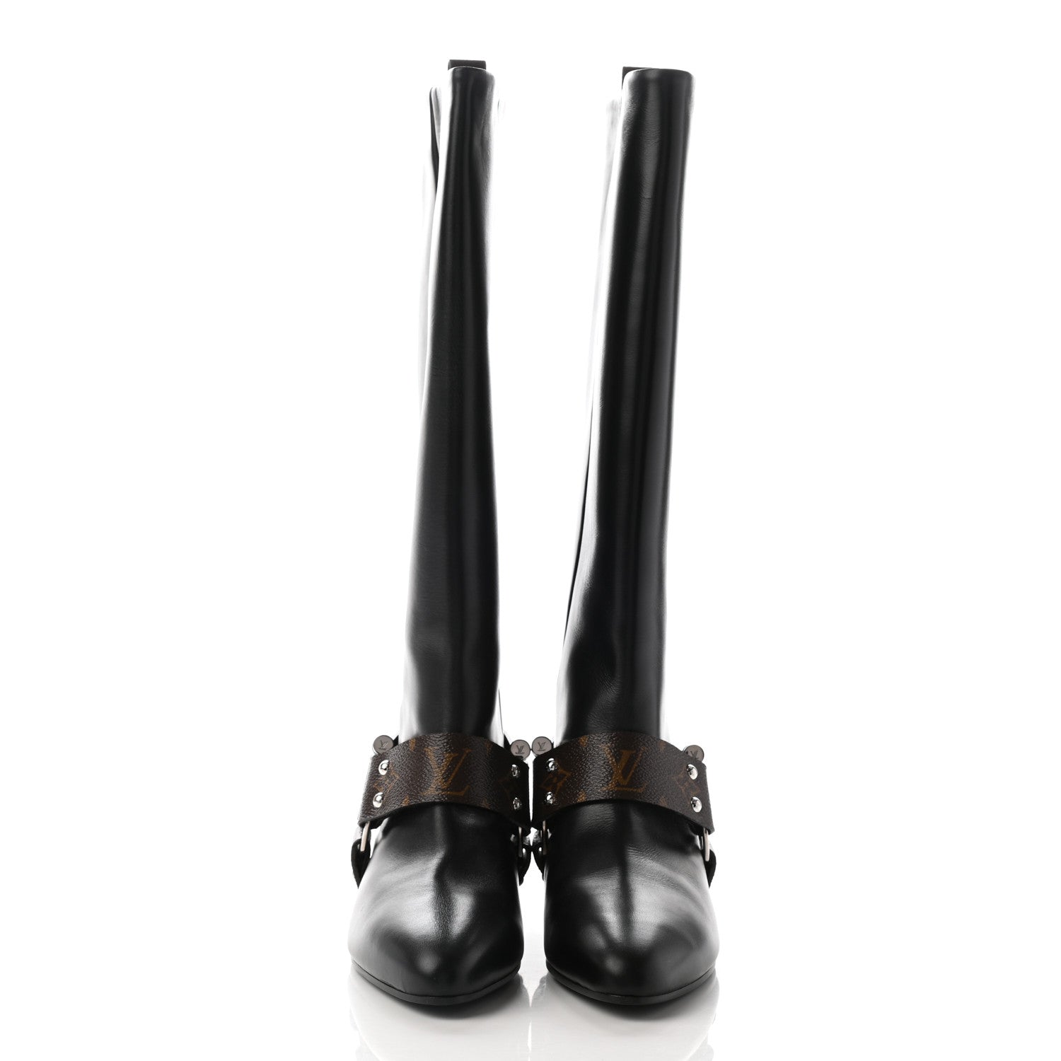 Louis Vuitton Calfskin Monogram Rhapsody High Boots 39 Black 2 of 11