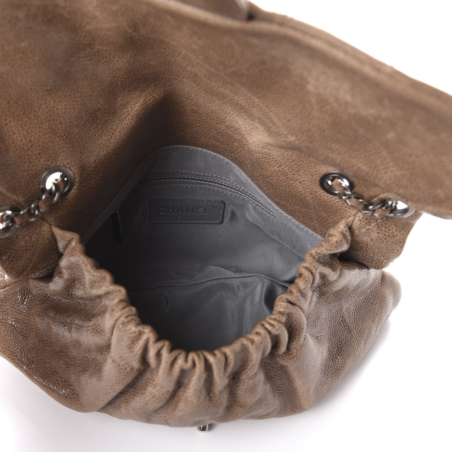 Chanel Caviar Quilted Medium Elastic Flap Brown 5 of 10