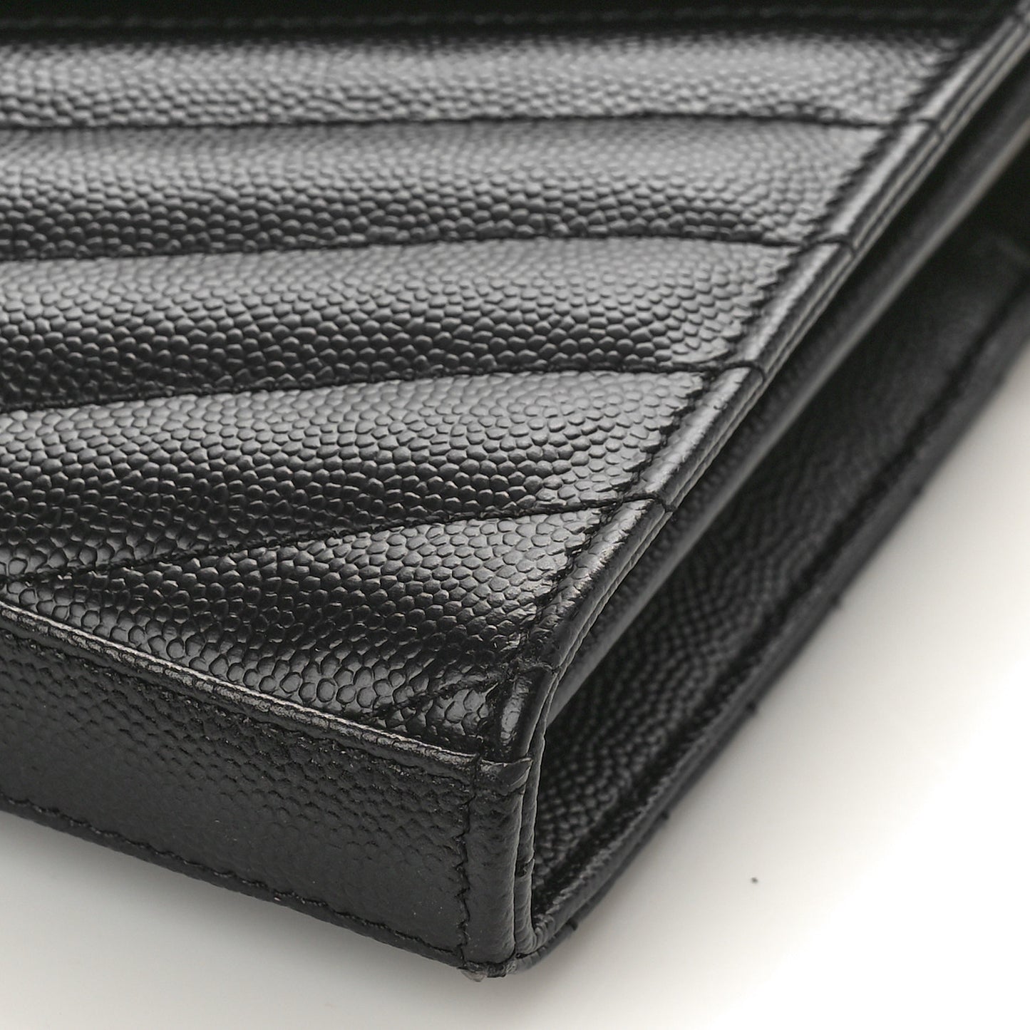 Grain De Poudre Matelasse Chevron Monogram Chain Wallet Black