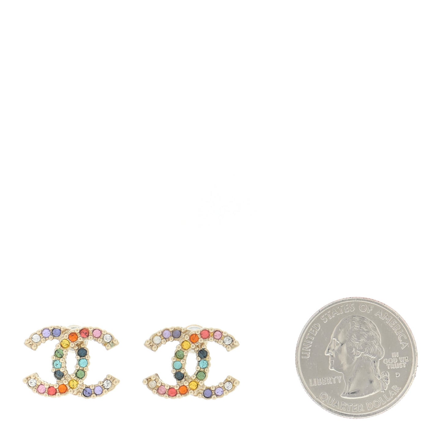Crystal Over The Rainbow CC Earrings Gold Multicolor