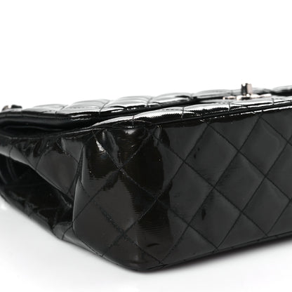 Chanel Striated Patent Quilted Jumbo Double Flap Black 8 of 9