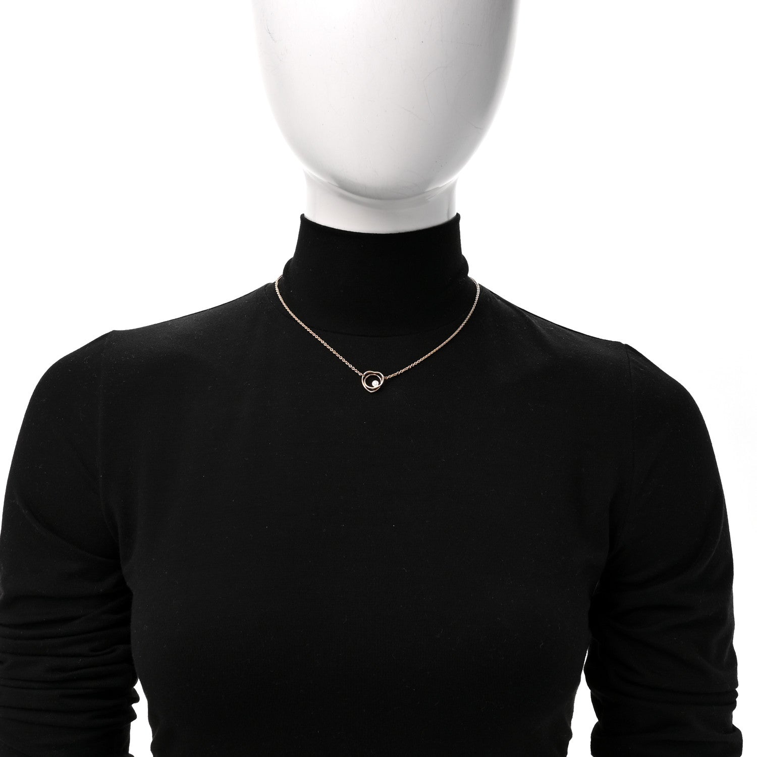 Hermes 18K Rose Gold Diamond TPM Vertige Coeur Necklace 2 of 4
