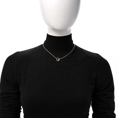 Hermes 18K Rose Gold Diamond TPM Vertige Coeur Necklace 2 of 4