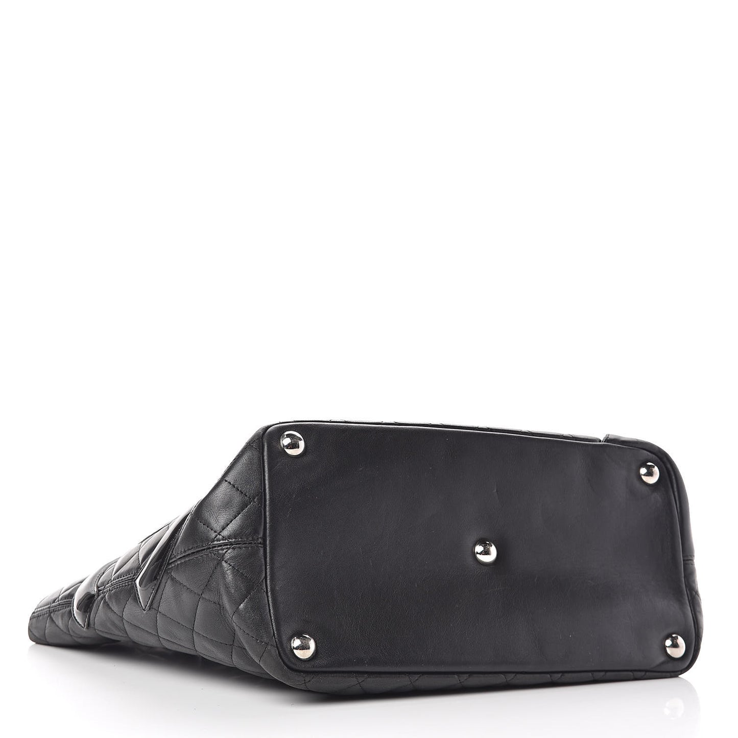 Calfskin Quilted Large Cambon Tote Black