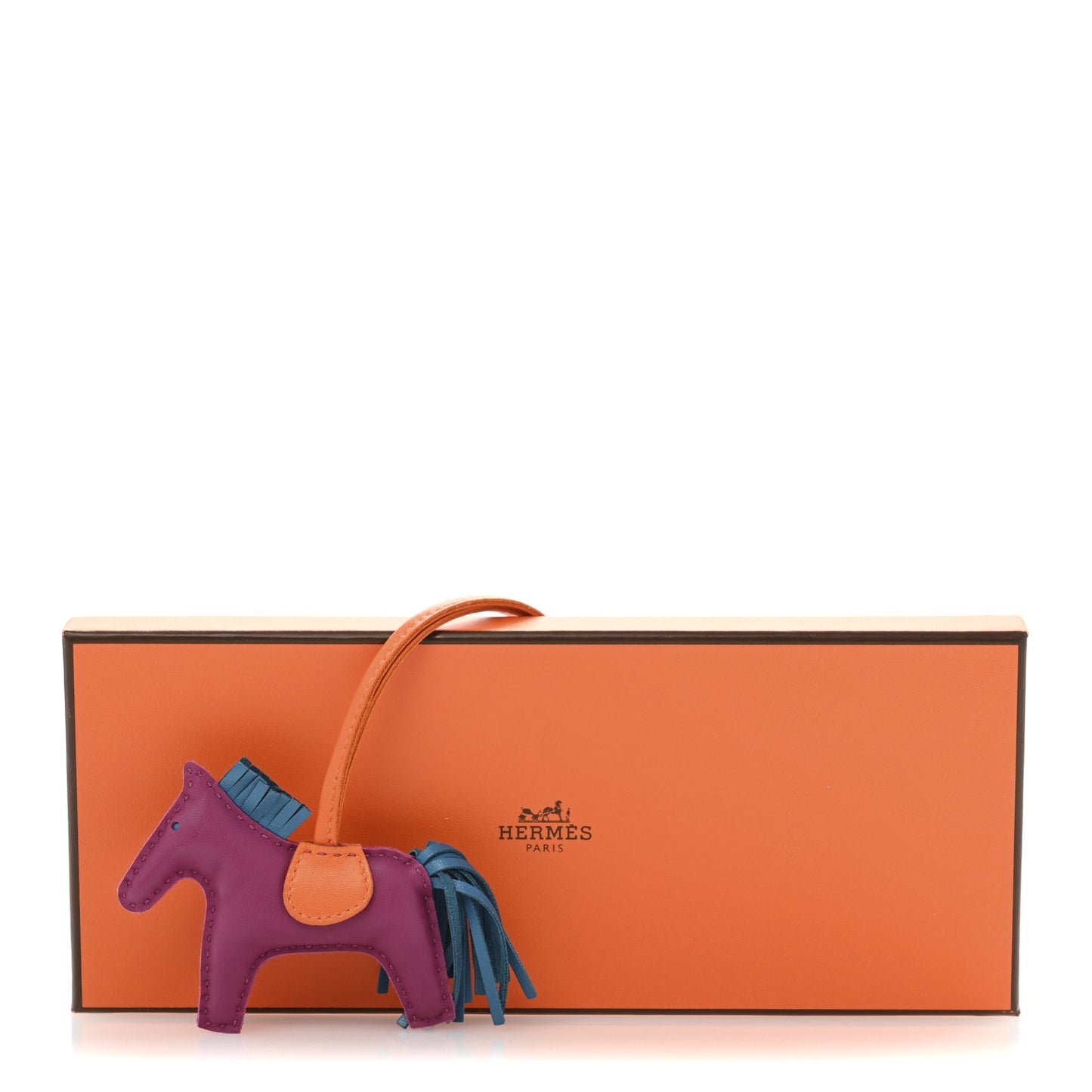 Milo Lambskin Grigri Rodeo Horse Bag Charm PM Tosca Bleu Izmir Orange