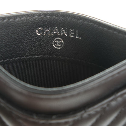 Chanel Lambskin Chevron Quilted Card Holder So Black 7 of 8