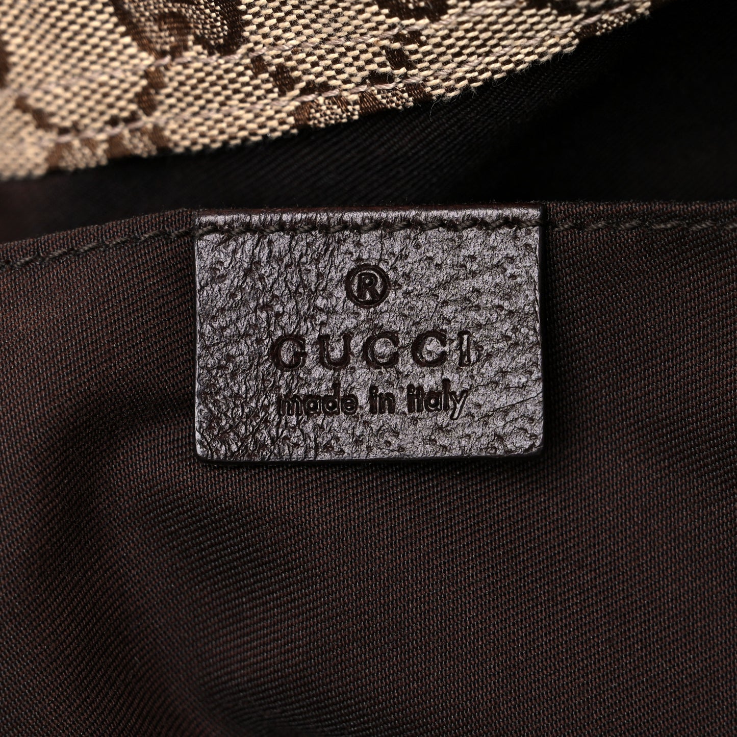 GG Monogram Medium Web Handle Vertical Tote Dark Brown