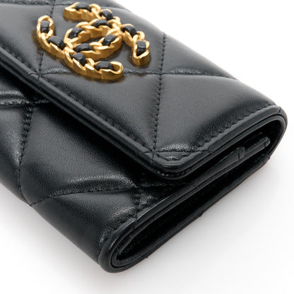 Chanel Lambskin Quilted Chanel 19 Flap Card Holder Black 11 of 11