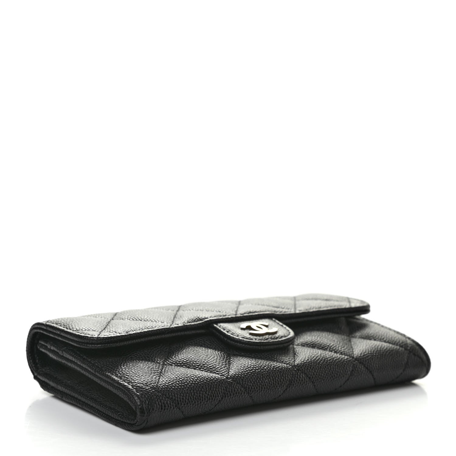 Chanel Caviar Quilted Medium Gusset Flap Wallet Black 4 of 8