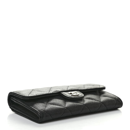 Chanel Caviar Quilted Medium Gusset Flap Wallet Black 4 of 8